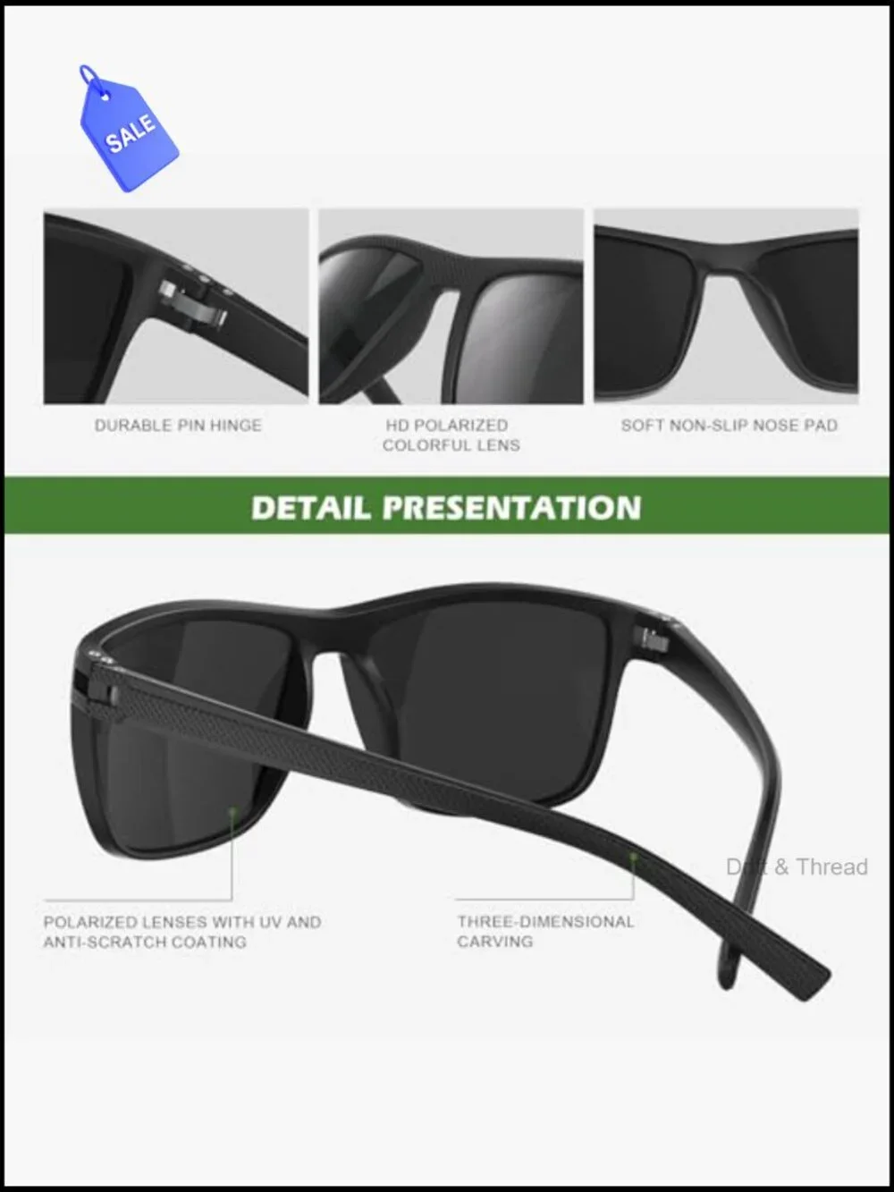 3 Pack Polarized Sports Sunglasses UV Protection Driving Fishing Golf Men